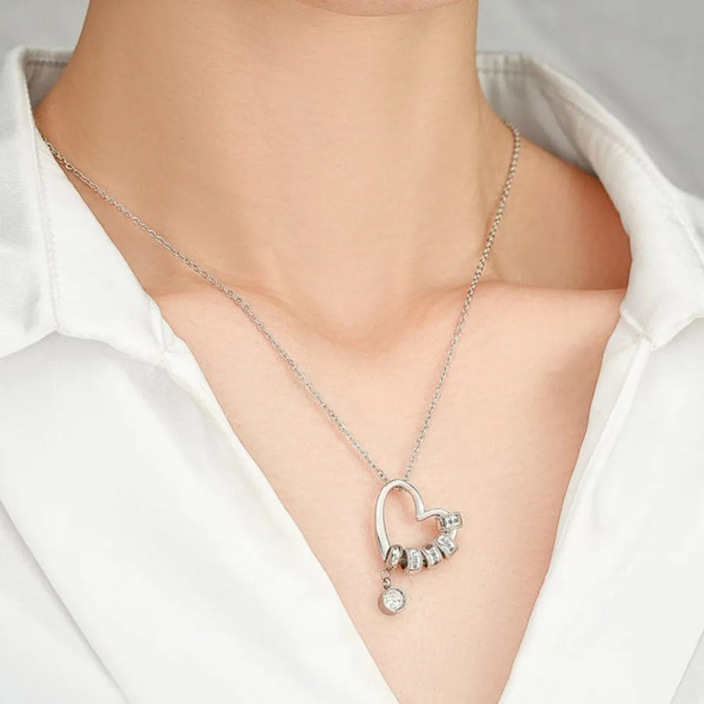 Custom Engraved Heart Necklace in 18K Gold Plating
