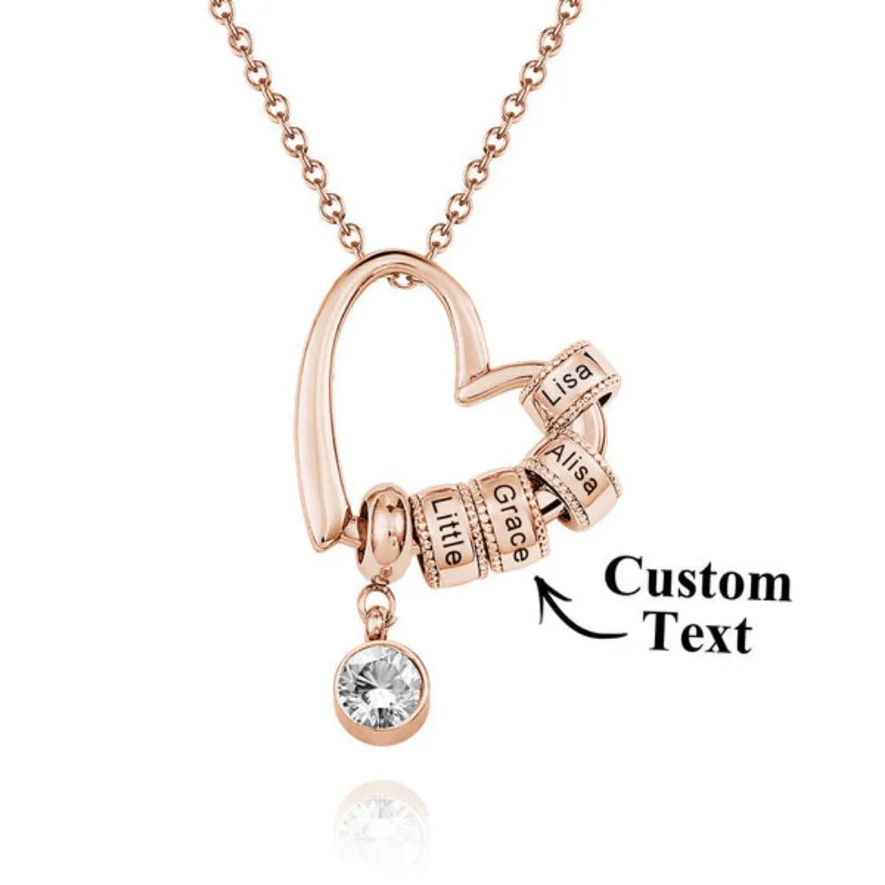 Custom Engraved Heart Necklace in 18K Gold Plating