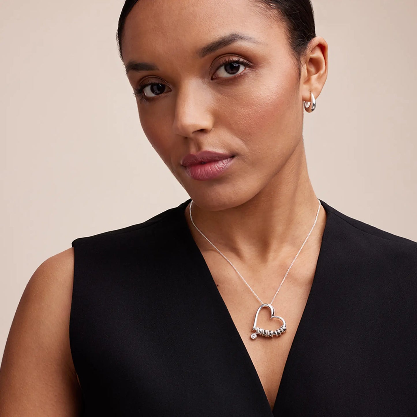 Custom Engraved Heart Necklace in 18K Gold Plating