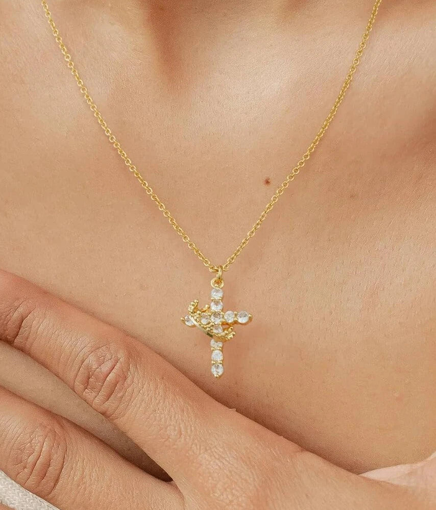 The Eternal Cross & Crown Necklace