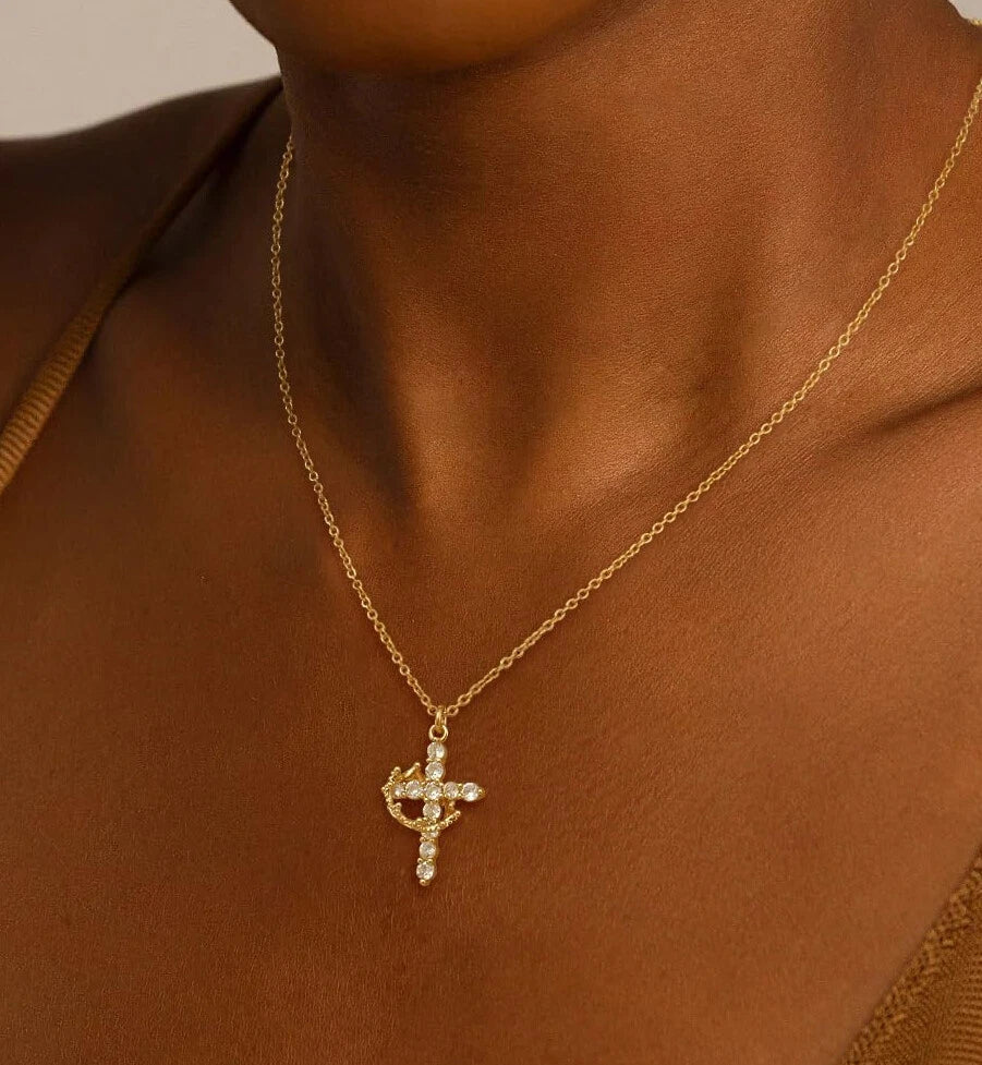 The Eternal Cross & Crown Necklace