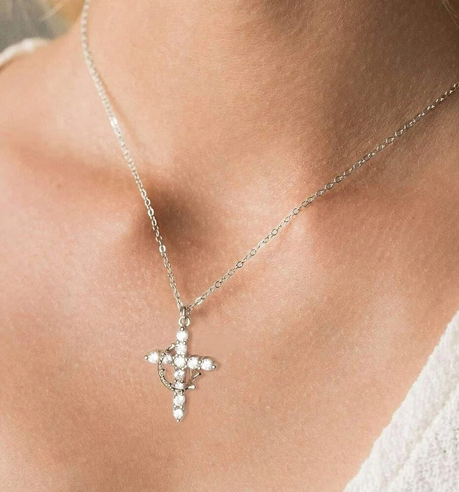 The Eternal Cross & Crown Necklace