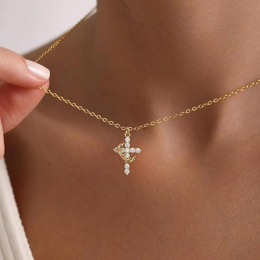 The Eternal Cross & Crown Necklace
