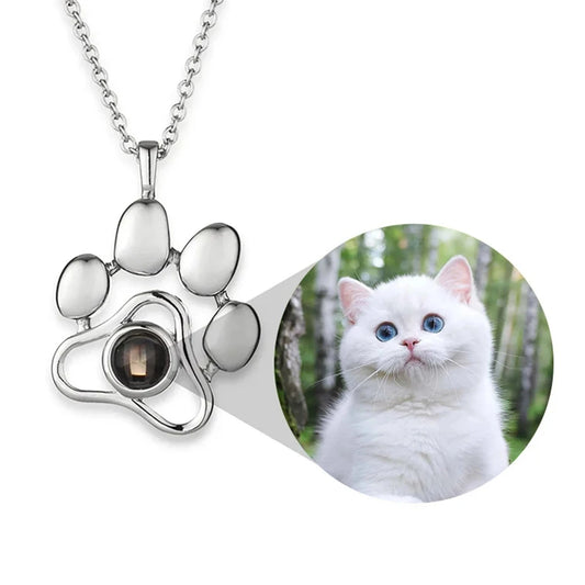 Photo Paw Pendant Necklace