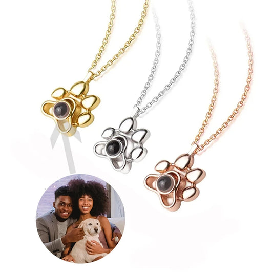 Photo Paw Pendant Necklace
