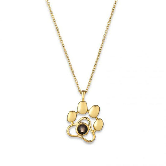 Photo Paw Pendant Necklace