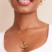 Custom Engraved Heart Necklace in 18K Gold Plating