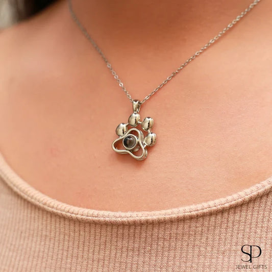 Photo Paw Pendant Necklace