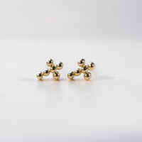 Gold Cross Stud Earrings