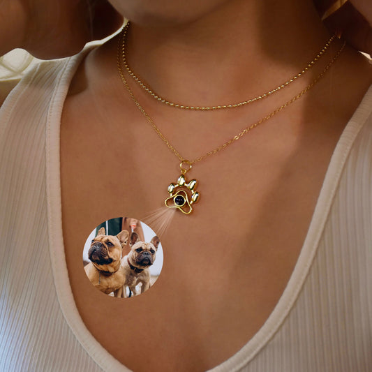 Photo Paw Pendant Necklace
