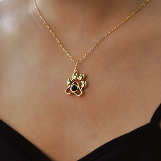 Photo Paw Pendant Necklace