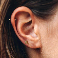 Gold Cross Stud Earrings