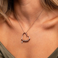 Custom Engraved Heart Necklace in 18K Gold Plating